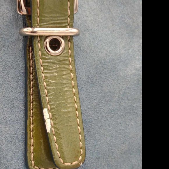 COACH Ltd. Ed. Hamptons Blue Suede w/green patent handles tote - Picture 8 of 9